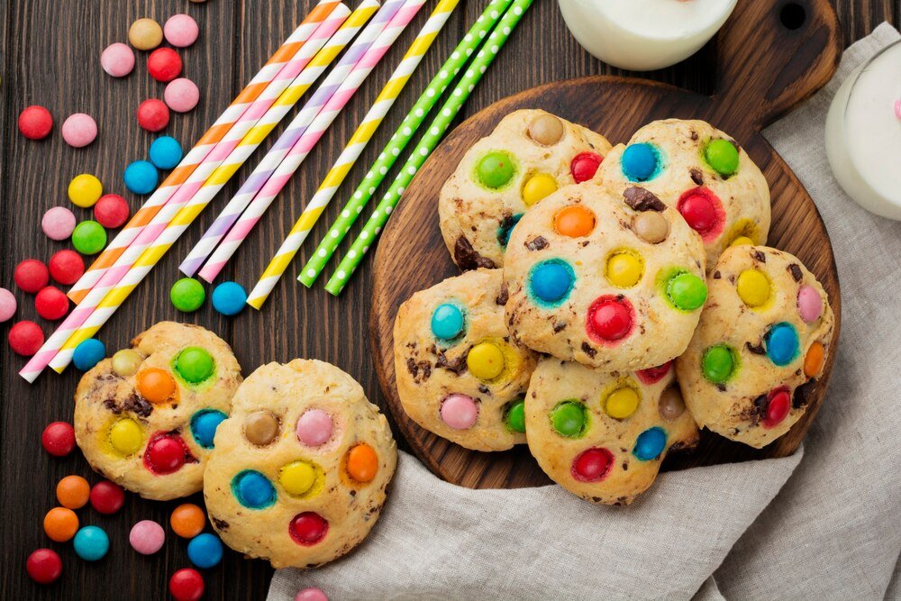 Kolorowe ciasteczka dla dzieci – przepis na pyszne ciastka z mms i lentilkami